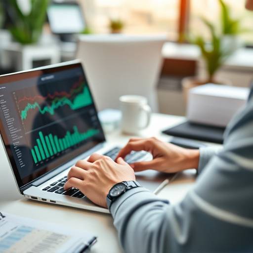A person analyzing financial data on a laptop.